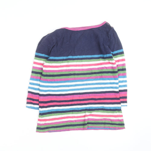 Joules Women’s Multicoloured Striped Cotton 3/4 Sleeve Jersey Top Size 12