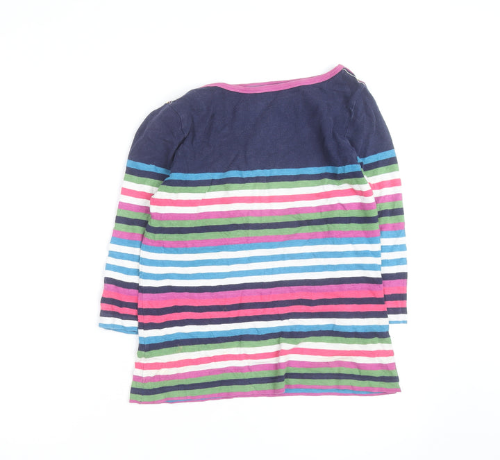 Joules Women’s Multicoloured Striped Cotton 3/4 Sleeve Jersey Top Size 12