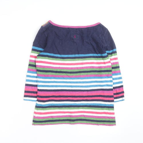 Joules Women’s Multicoloured Striped Cotton 3/4 Sleeve Jersey Top Size 12
