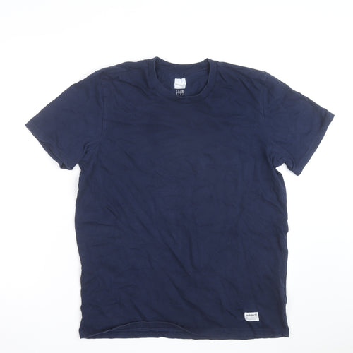Adidas Men's Navy Blue Short Sleeve Crew Neck Cotton T-Shirt Size L