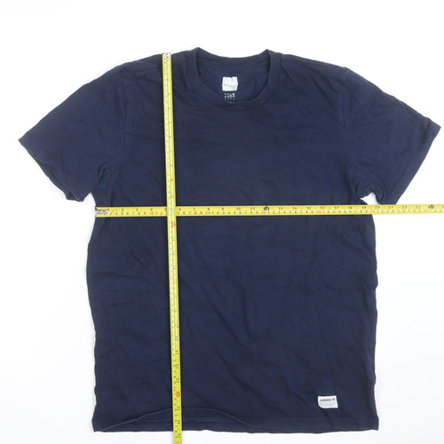 Adidas Men's Navy Blue Short Sleeve Crew Neck Cotton T-Shirt Size L