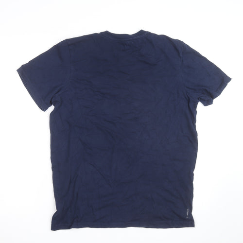 Adidas Men's Navy Blue Short Sleeve Crew Neck Cotton T-Shirt Size L