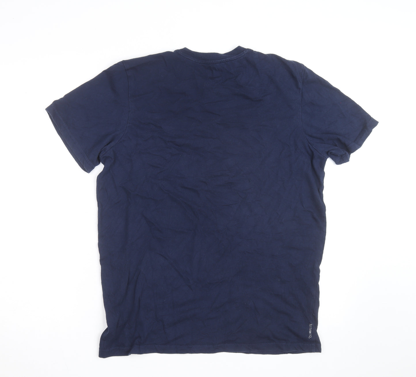 Adidas Men's Navy Blue Short Sleeve Crew Neck Cotton T-Shirt Size L
