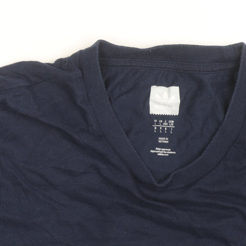 Adidas Men's Navy Blue Short Sleeve Crew Neck Cotton T-Shirt Size L