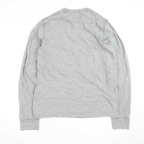 Abercrombie & Fitch Men's Grey 2XL Long Sleeve Crew Neck Top