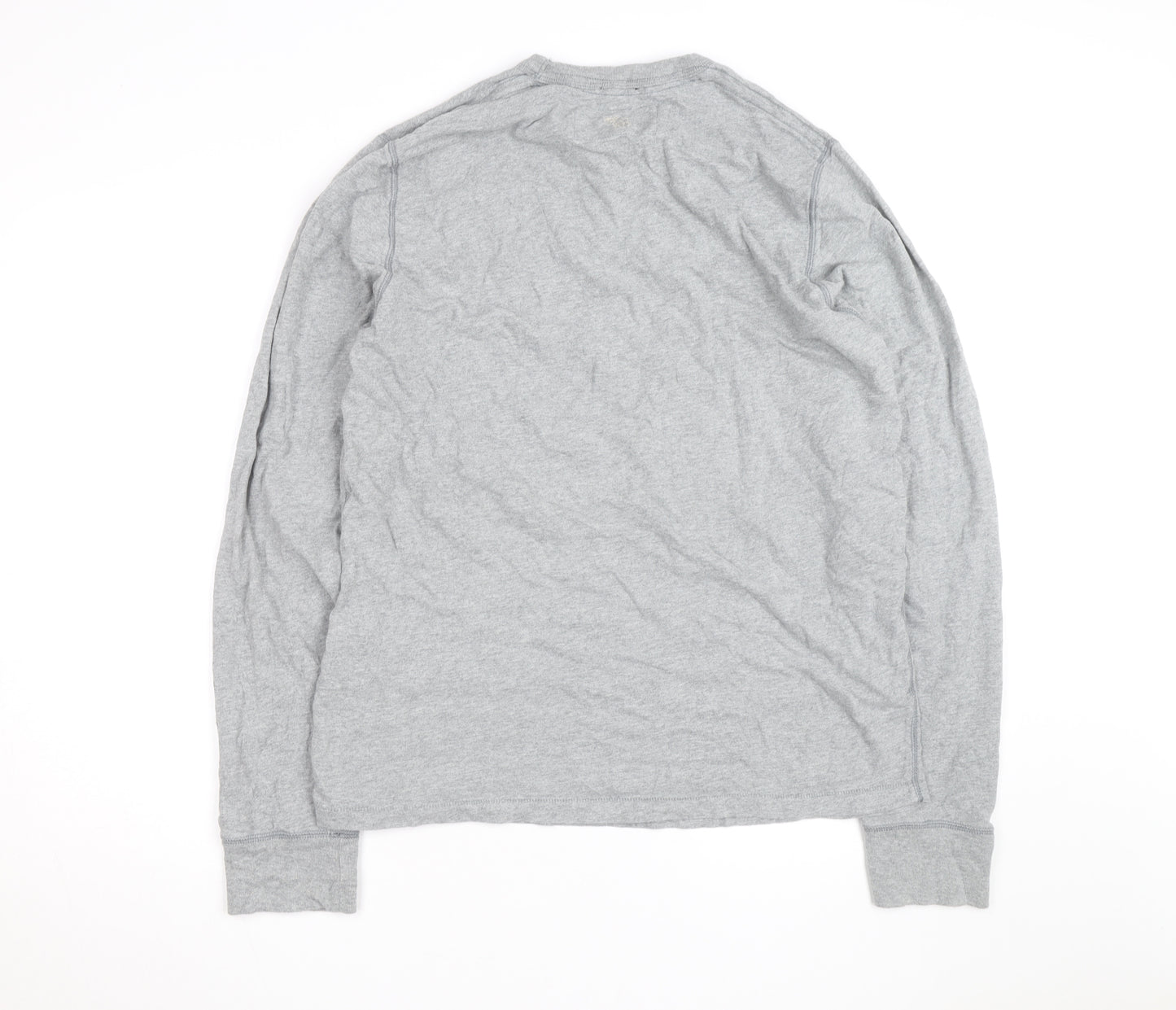Abercrombie & Fitch Men's Grey 2XL Long Sleeve Crew Neck Top