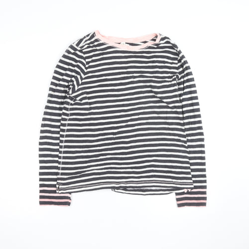 White Stuff Women's Multicoloured Striped Cotton Long Sleeve T-Shirt UK 14