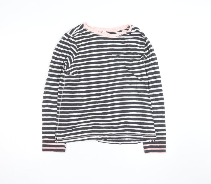 White Stuff Women's Multicoloured Striped Cotton Long Sleeve T-Shirt UK 14