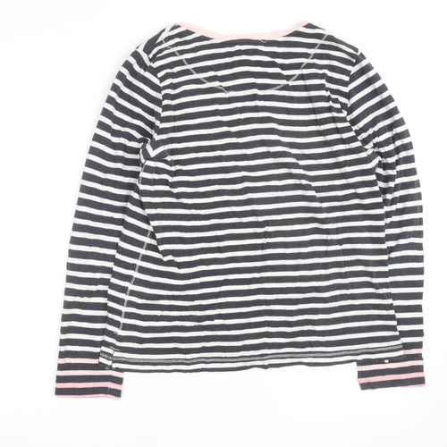 White Stuff Women's Multicoloured Striped Cotton Long Sleeve T-Shirt UK 14