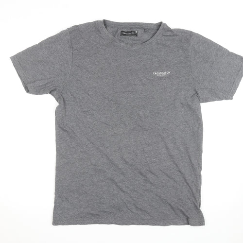 Crosshatch Men’s Grey Sustainable Cotton Crew Neck T-Shirt Size L