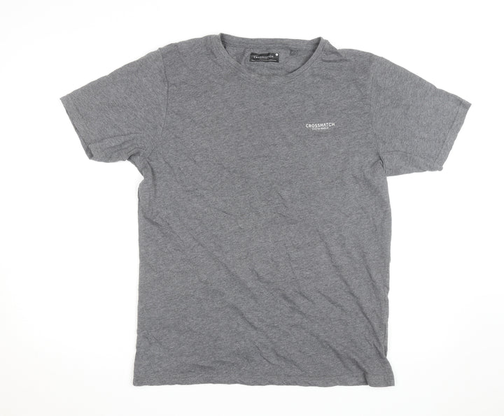 Crosshatch Men’s Grey Sustainable Cotton Crew Neck T-Shirt Size L