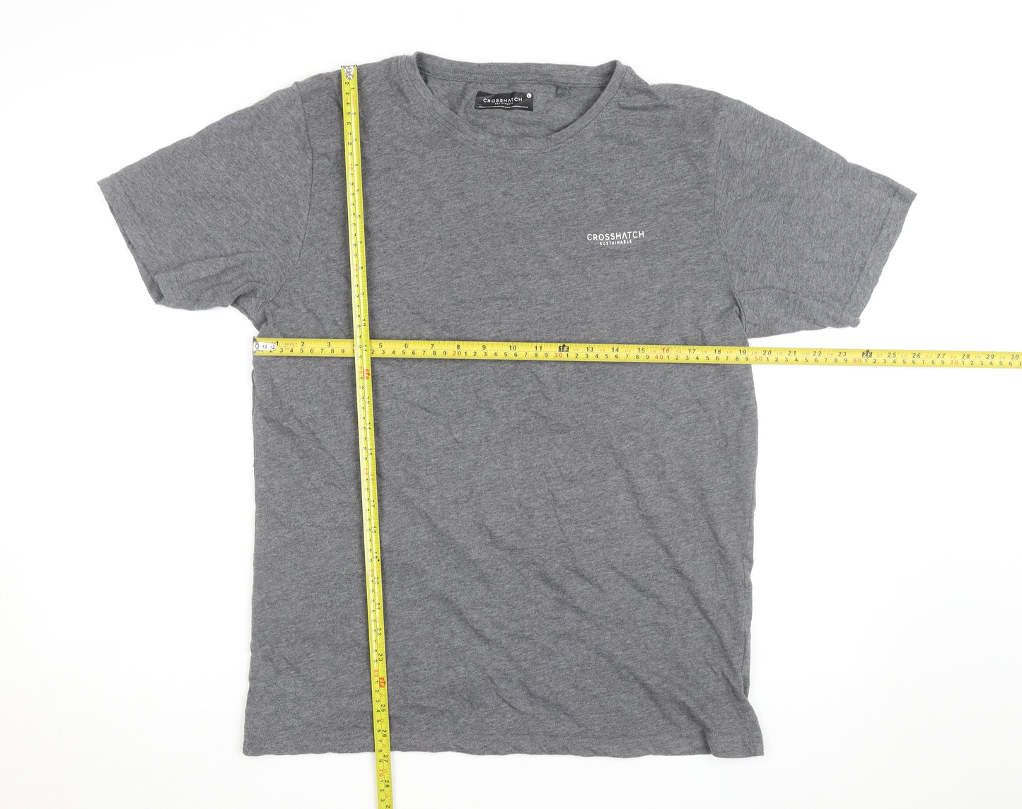 Crosshatch Men’s Grey Sustainable Cotton Crew Neck T-Shirt Size L