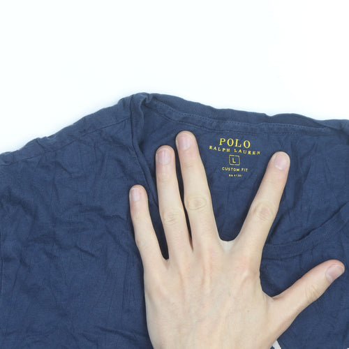 Ralph Lauren Men’s Blue Nautical Graphic Crew Neck Cotton T-Shirt L