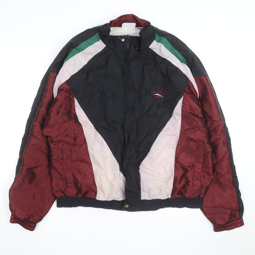 Reebok Men's 90s Multicoloured Bomber Jacket L Retro Sportswear