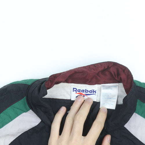 Reebok Men's 90s Multicoloured Bomber Jacket L Retro Sportswear