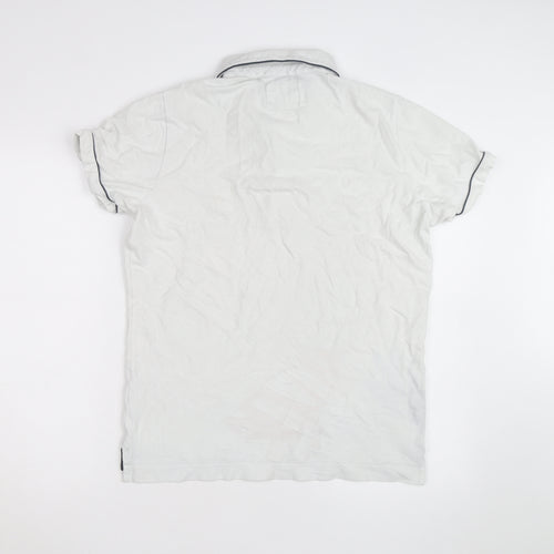 Superdry Men's White Regular Fit Polo Shirt Size L