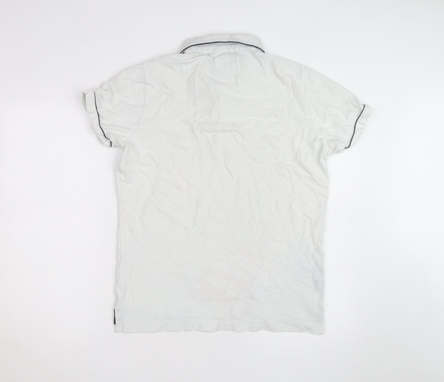 Superdry Men's White Regular Fit Polo Shirt Size L