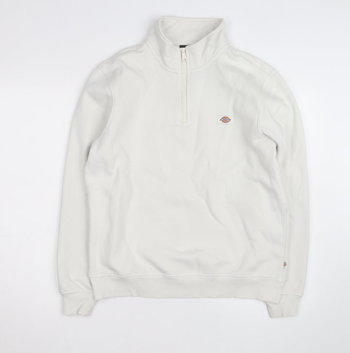 Dickies Men’s White Small 1/4 Zip Fleece Sweatshirt