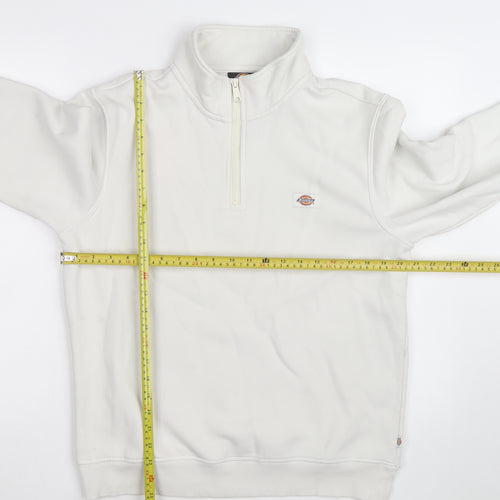 Dickies Men’s White Small 1/4 Zip Fleece Sweatshirt