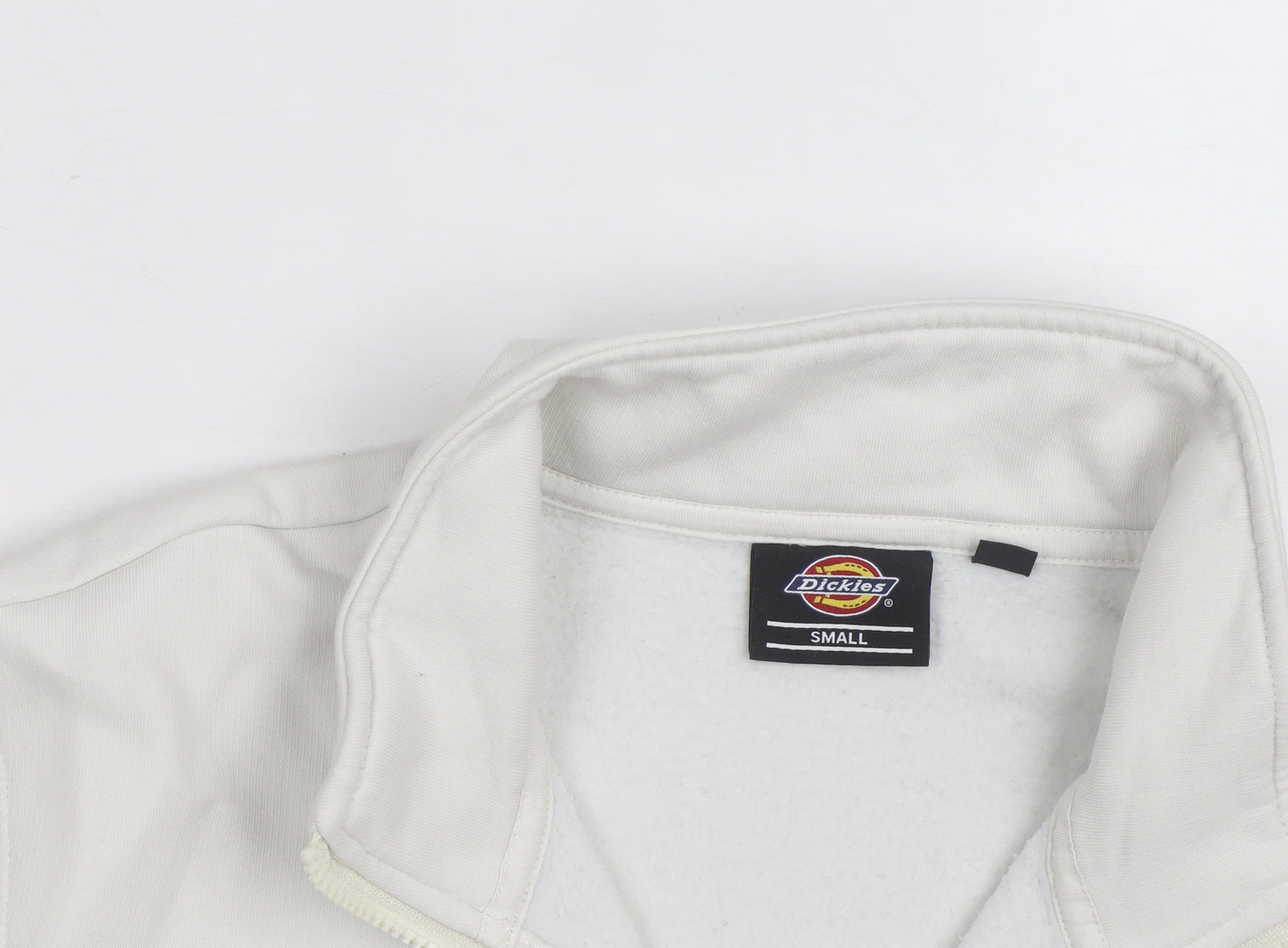 Dickies Men’s White Small 1/4 Zip Fleece Sweatshirt