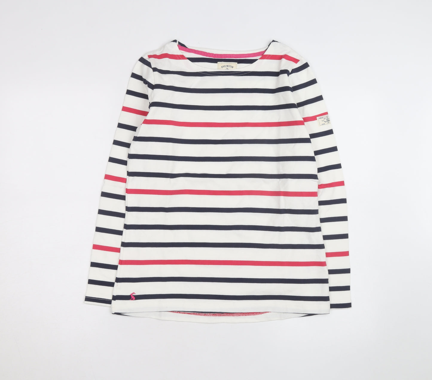 Joules Women’s Multicoloured Striped Long Sleeve Cotton T-Shirt Size 10