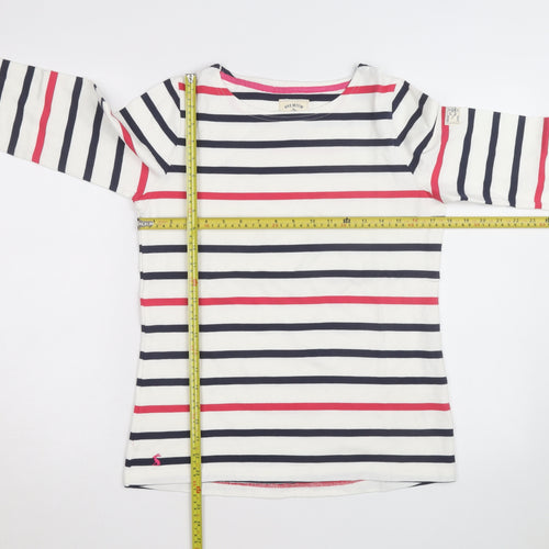 Joules Women’s Multicoloured Striped Long Sleeve Cotton T-Shirt Size 10