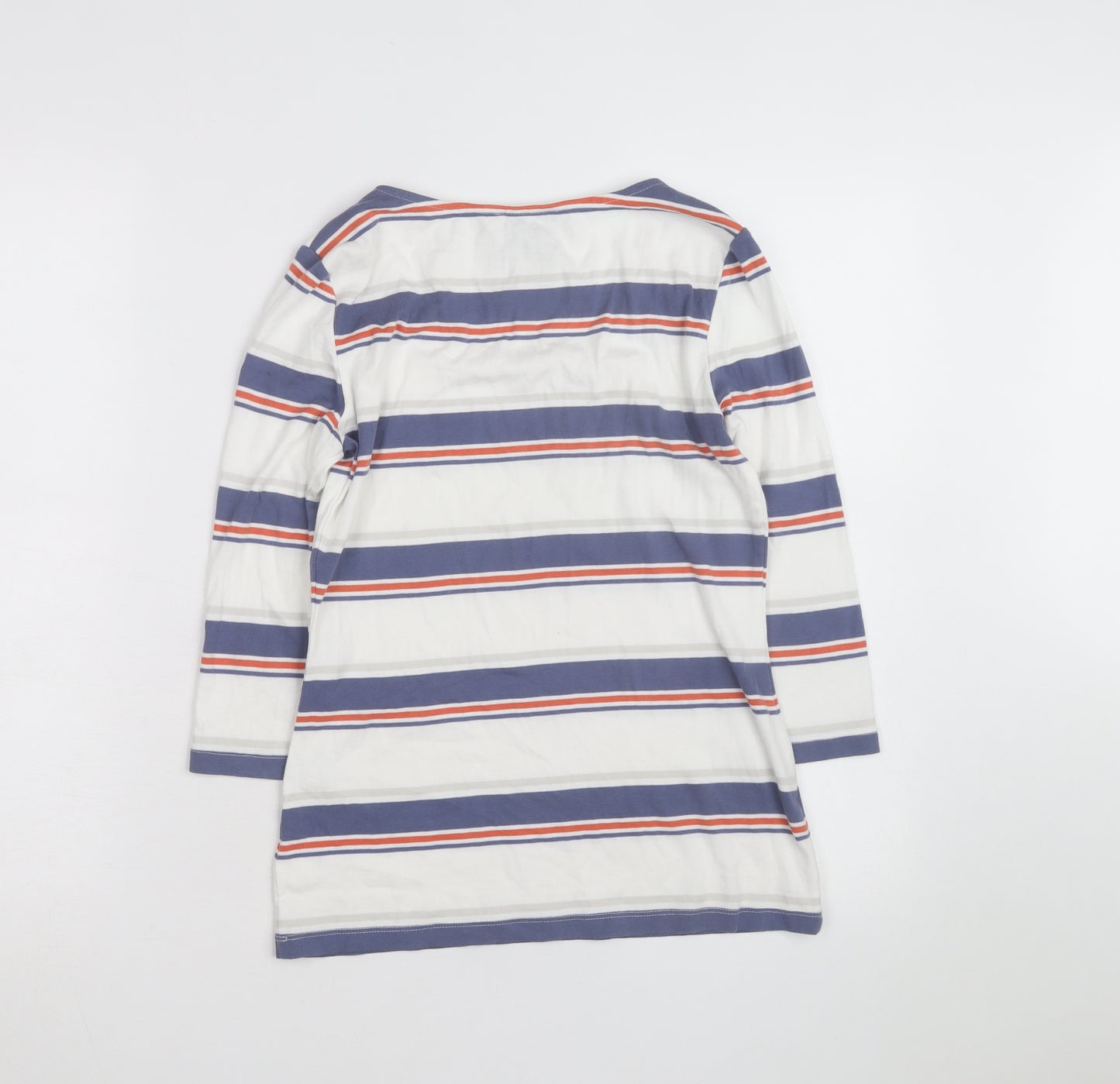 Arabella and Addison Womens Multicoloured Striped 3/4 Sleeve Cotton Top Size 12
