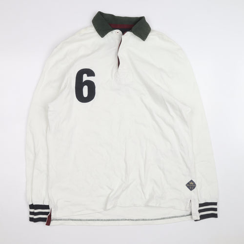 Howick Men's White Rugby Long Sleeve Collared Cotton Shirt L