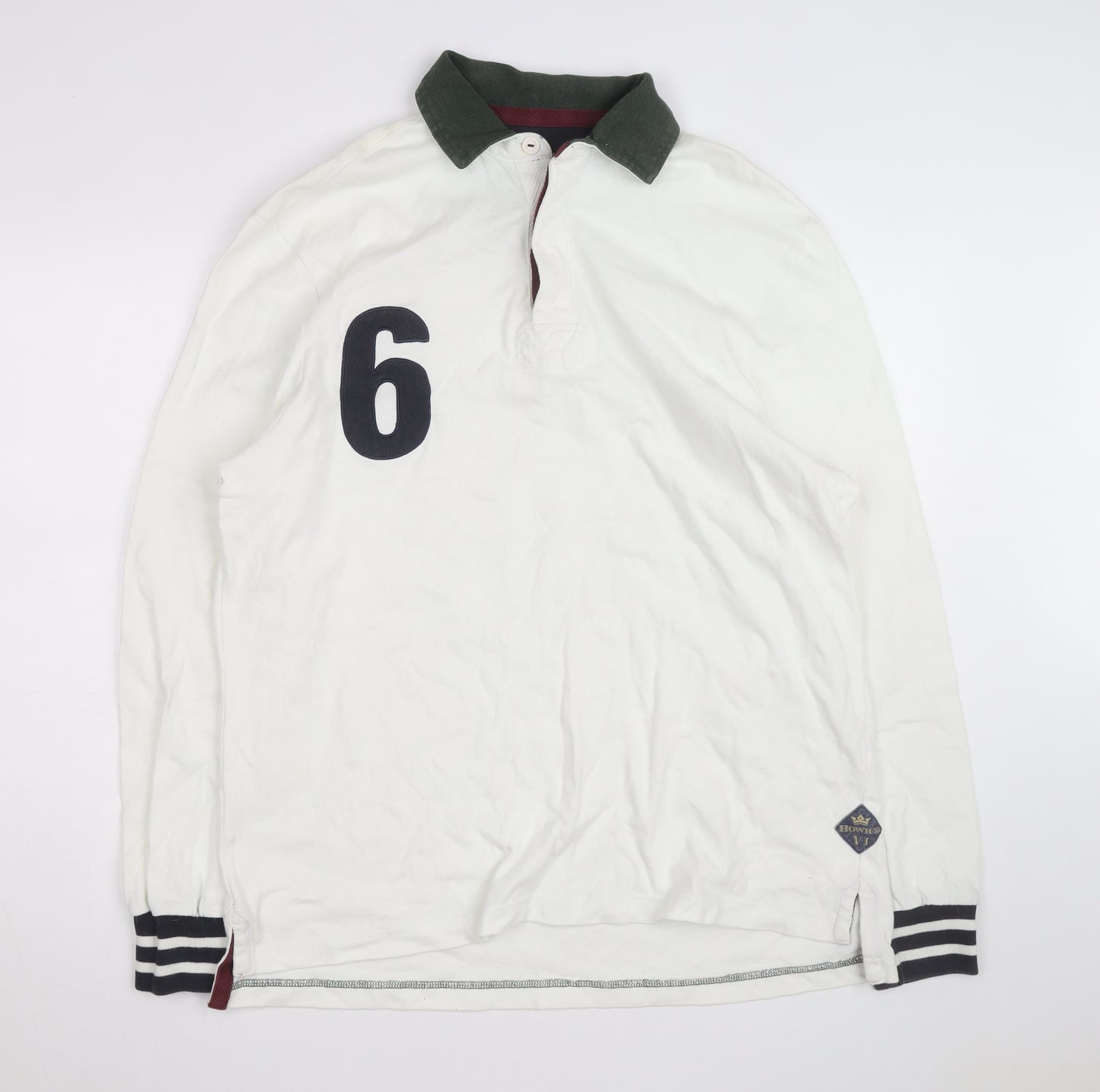Howick Men's White Rugby Long Sleeve Collared Cotton Shirt L