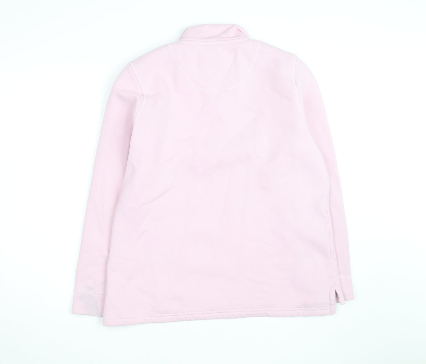 Crew Clothing Women Pink 1/2 Zip Pullover Sweatshirt Size 16 Cotton Blend