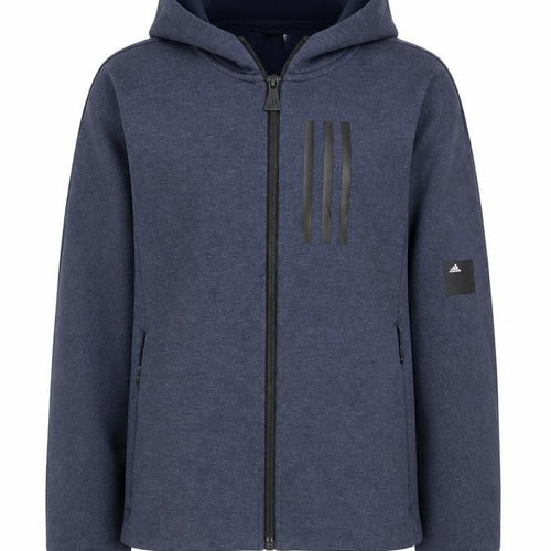 Adidas Girls Blue Full Zip Hoodie - Size 11-12 Years Hooded Sweatshirt