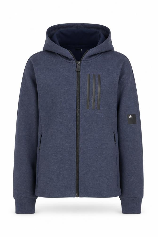 Adidas Girls Blue Full Zip Hoodie - Size 11-12 Years Hooded Sweatshirt