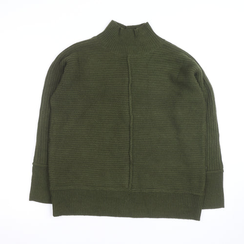 Alice Collins Women's Green Mock Neck Knit Pullover Jumper Size 14