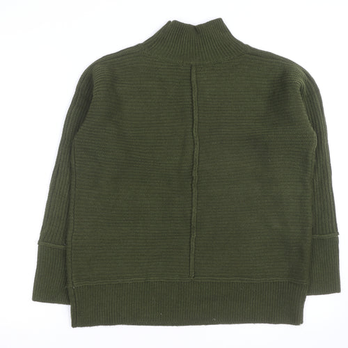 Alice Collins Women's Green Mock Neck Knit Pullover Jumper Size 14