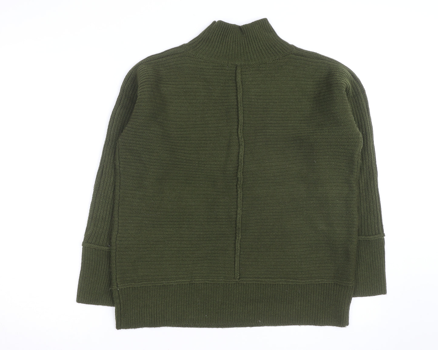 Alice Collins Women's Green Mock Neck Knit Pullover Jumper Size 14