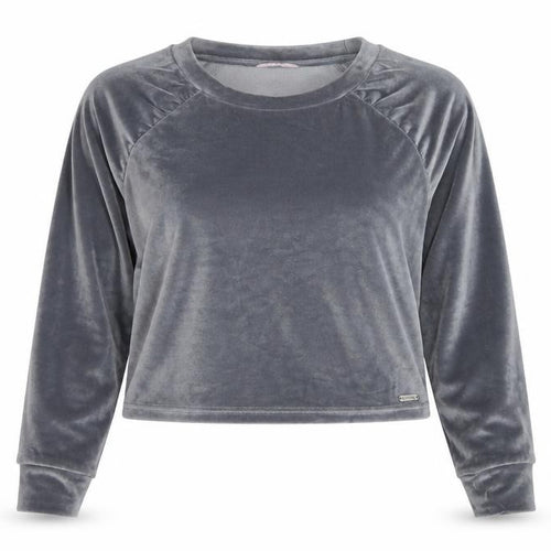 Boux Avenue Women’s Grey Velvet Pullover Jumper UK 12 Long Sleeve