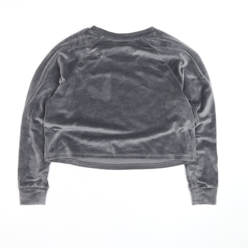 Boux Avenue Women’s Grey Velvet Pullover Jumper UK 12 Long Sleeve