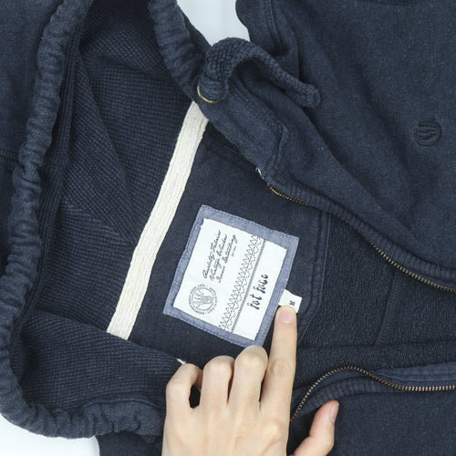 Fat Face Men's Navy Blue Full Zip Hoodie Size M Cotton Blend