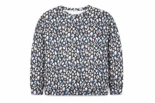 Front view of Dunelm Women's Multicoloured Animal Print Long Sleeve Top, size 8