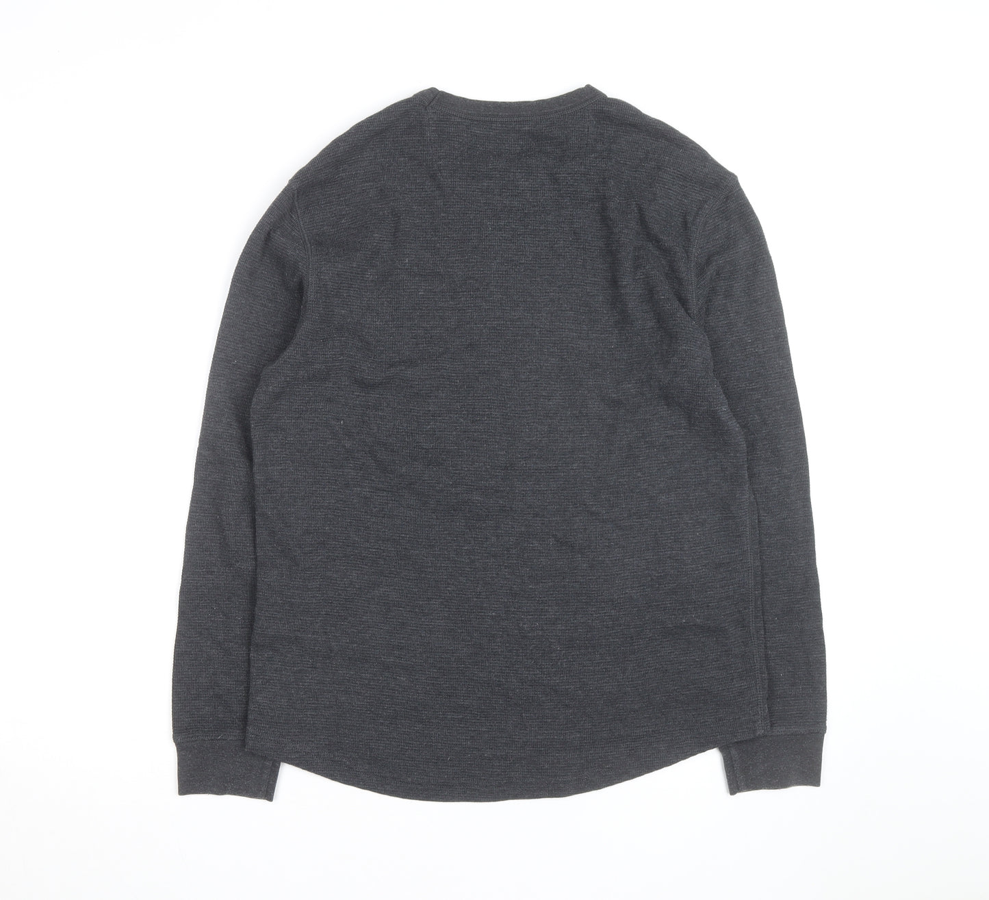 American Eagle Men Grey Waffle Knit Pullover Jumper M