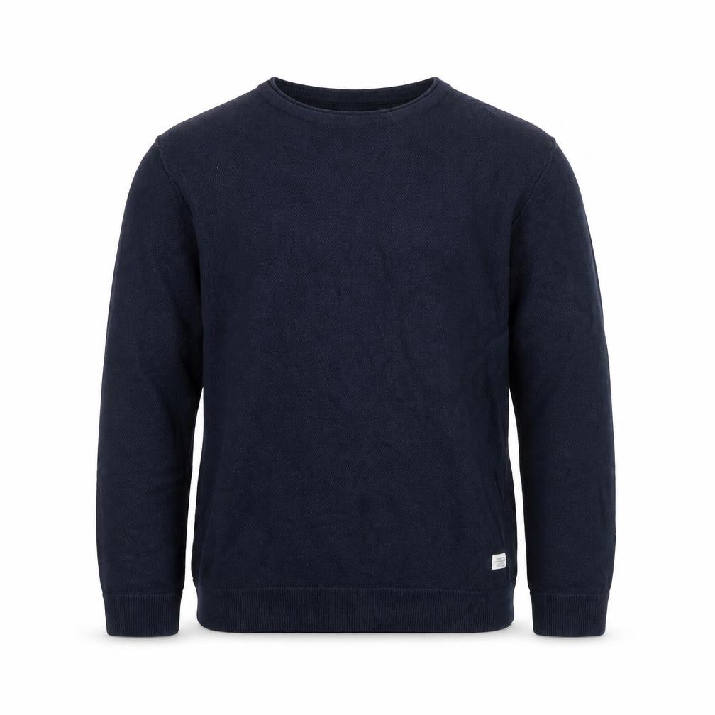 Jack & Jones Men's Blue Cotton Crew Neck Pullover Jumper Size L