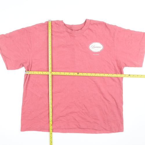 River Island Men Pink Luminis Studios Graphic T-Shirt L Cotton