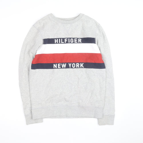 Tommy Hilfiger Men's Grey Logo Pullover Sweatshirt L