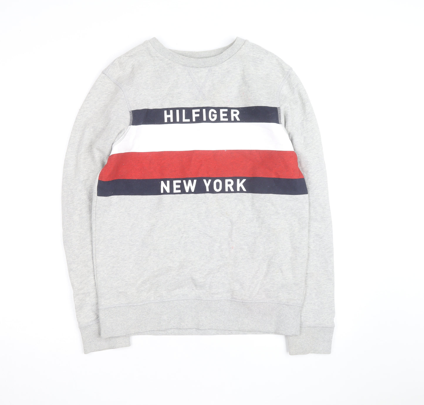Tommy Hilfiger Men's Grey Logo Pullover Sweatshirt L