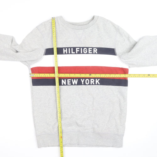 Tommy Hilfiger Men's Grey Logo Pullover Sweatshirt L