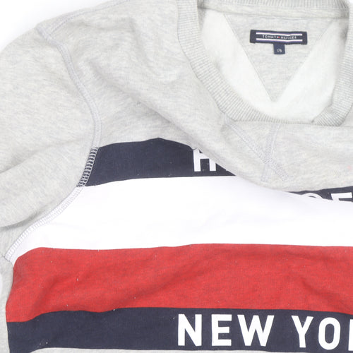 Tommy Hilfiger Men's Grey Logo Pullover Sweatshirt L