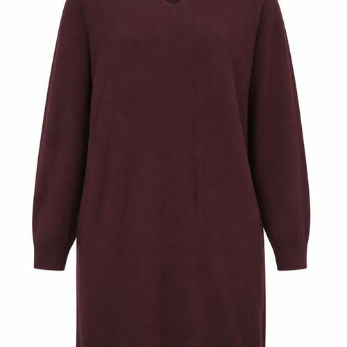 Uniqlo Women Brown Wool V-Neck Long Sleeve Knee Length Sweater Dress XS