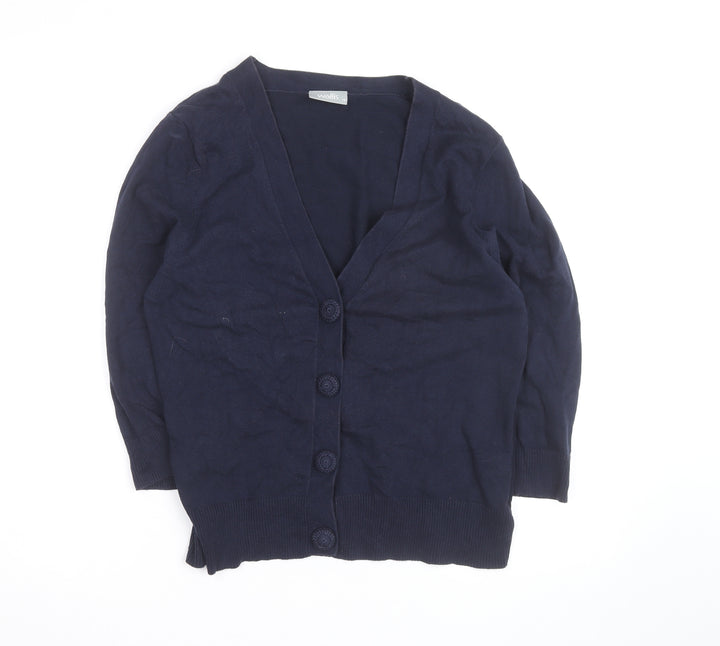 Wallis Women’s Blue V-Neck Button Cardigan Size 16