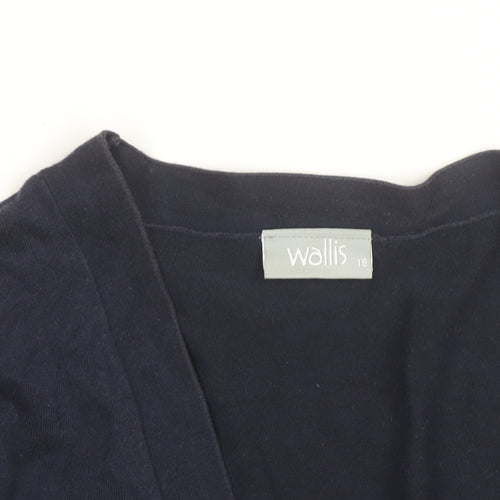 Wallis Women’s Blue V-Neck Button Cardigan Size 16
