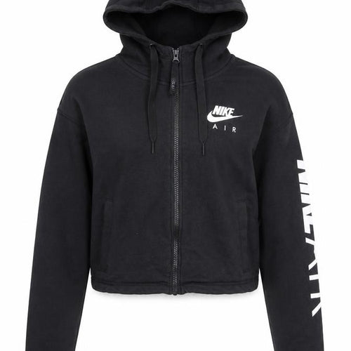 Nike Air Womens Black Cropped Full Zip Hoodie Size S